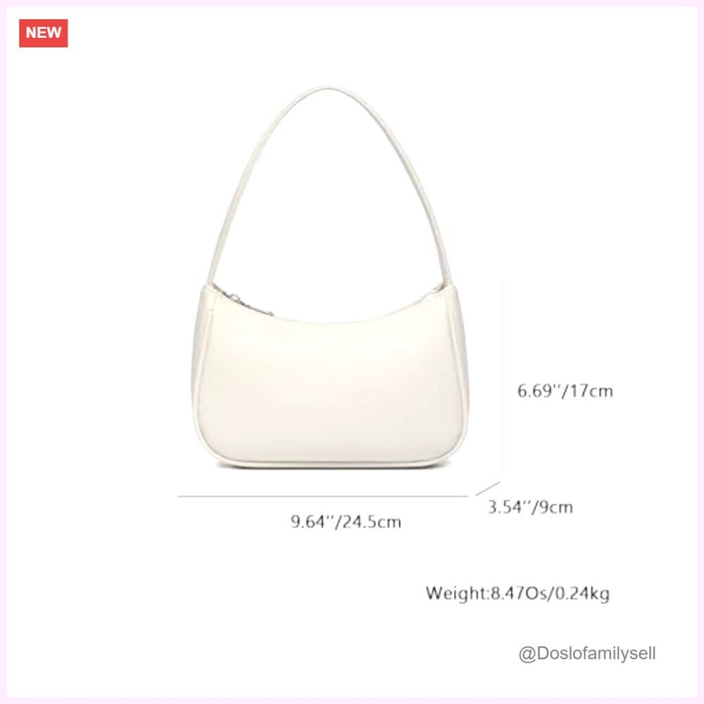 Lightweight PU Shoulder Bag Compact Zipper Closure Practical Everyday Purse - Picture 3 of 7